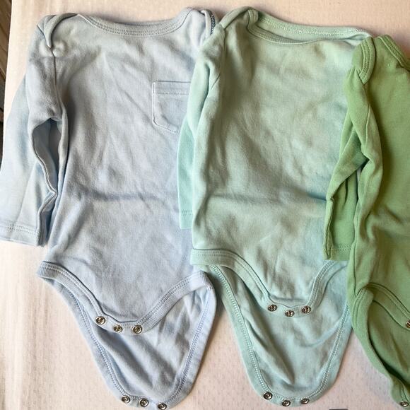 Set of 7 Cloud Island Baby Boy Shirts and Pants Long Sleeve size 0-3M Blue Gray - Picture 2 of 11